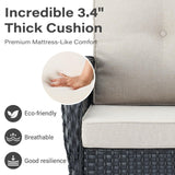 Patio Conversation Set 6-Piece with Glider Loveseat, Rocking Chairs, Side Table, and Ottoman, NDS Series - Belord