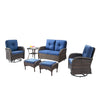 Patio Conversation Set 6-Piece with Glider Loveseat, Swivel Glider Chairs, Side Table, and Ottoman, NDS Series - Belord