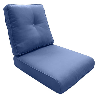 1 Set High Back and Deep Seating Outdoor Cushion with Button, 22'' x 24'' - Belord