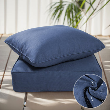 1 Set Outdoor Cushion, High Back and Deep Seating, 6" H x 24" W x 24" D - Belord