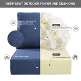 1 Set Outdoor Cushion, High Back and Deep Seating, 6" H x 24" W x 24" D - Belord