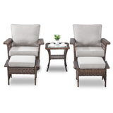 Swivel Glider Chairs Set with Ottoman and Side Table, SS Series - Belord