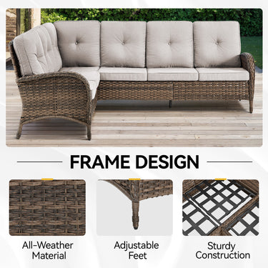 Large Sectional Set 10-Piece with Swivel Glider Chairs, Coffee Table, and Side Table, NDS Series - Belord