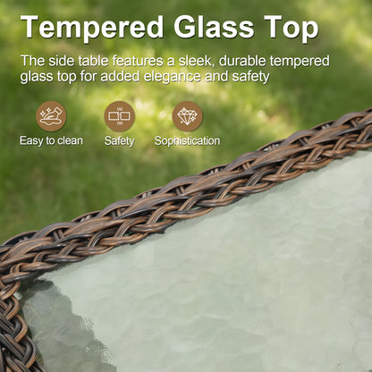 Premium 9-Piece Wicker Patio Set with Fire Pit Table – Resort-Style Comfort for Patio & Deck, ND Series - Belord