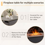 Elegant 10-Piece Rattan Patio Set with Wicker Fire Pit Table – Designed for Cozy Summer Nights, ND Series - Belord