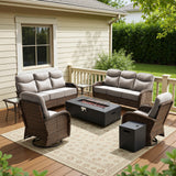 Elegant 7-Piece Patio Furniture Collection with Split Fire Pit Table – Designed for Outdoor Entertaining, ND Series - Belord