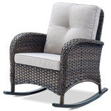 Patio Single PE Wicker Rocking Chair with Thick Cushions, NDS Series - Belord