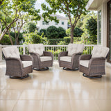 Swivel Glider Chairs (Set of 4) – Wide T-Back Design & 5" Thick Cushions, T Series - Belord