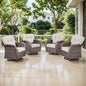 Swivel Glider Chairs (Set of 4) – Wide T-Back Design & 5" Thick Cushions, T Series