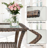 Elegant 10-Piece Rattan Patio Set with Wicker Fire Pit Table – Designed for Cozy Summer Nights, ND Series - Belord