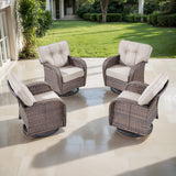 Swivel Glider Chairs (Set of 4) – Wide T-Back Design & 5" Thick Cushions, T Series - Belord