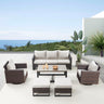 Patio Conversation Set 6-Piece with Sofa, Swivel Glider Chairs, Coffee Table, and Ottoman, GRS Series - Belord