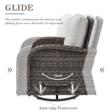 Patio Single PE Wicker Swivel Glider Chair with Thick Cushions, NDS Series - Belord