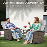 Premium Dual-Adjust Swivel Chaise - Patio Recliner with Customizable Backrest & Footrest, Luxury All-Weather Wicker - Belord