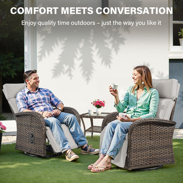 Premium Dual-Adjust Swivel Chaise - Patio Recliner with Customizable Backrest & Footrest, Luxury All-Weather Wicker - Belord