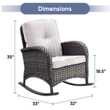 Patio Single PE Wicker Rocking Chair with Thick Cushions, NDS Series - Belord