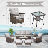 Swivel Glider Chairs Set with Side Table, SS Series - Belord