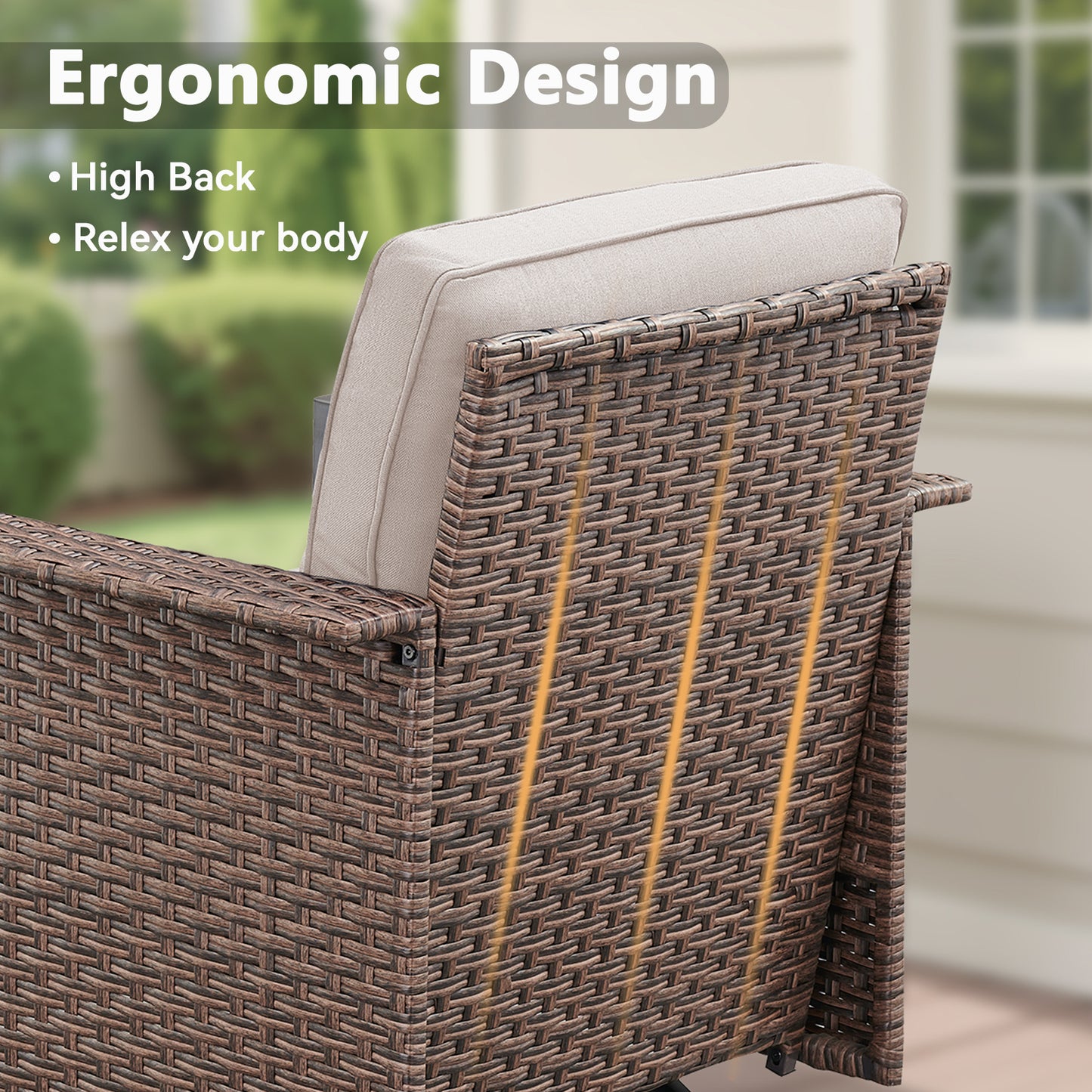 3-Piece Set: Patio Wicker Chairs with Side Table, WNG Series