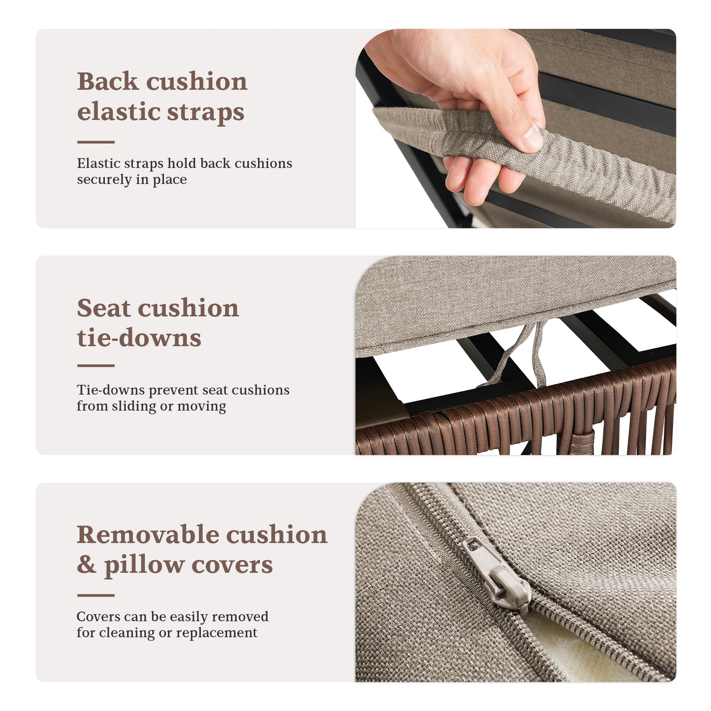 1-Piece Luxury Rattan Chaise Lounge | 6-Position Recline & 5-Inch Cushions, NTC Series