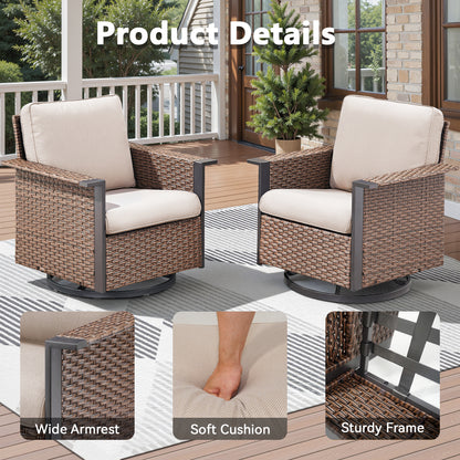 3-Piece Set: Patio Wicker Chairs with Side Table, WNG Series