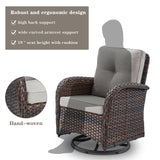 Patio Single PE Wicker Swivel Glider Chair with Thick Cushions, NDS Series - Belord