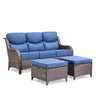 3-Piece All-Weather Wicker Sectional Sofa – 6" Ultra-Thick Cushions & Ottomans, NT Series - Belord