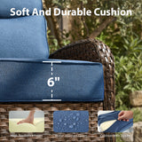 Premium 1-Piece Patio Sofa with Upgraded 6" Cushions – All-Weather Hand-Woven Wicker, High-Back Comfort for Garden & Front Porch, ND Series - Belord