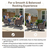 Belord 2-Person Outdoor Wicker Glider Loveseat with Integrated Side Table & Cushioned Seats, NTC Series - Belord
