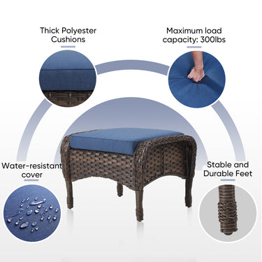 Luxury 10-Piece Patio Set – Sofa & Swivel Chairs with Ottomans, Hand-Woven All-Weather Wicker for Backyard Hosting, ND Series - Belord