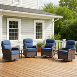 Luxury 6-Piece Swivel Patio Chair Set – High-Back Support, 6" Cushions & Side Tables for Backyard Entertaining, ND Series - Belord