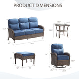 9-Piece Outdoor Conversation Set – Heavy-Duty Swivel Rockers, Waterproof Wicker for Large Deck Spaces, ND Series - Belord