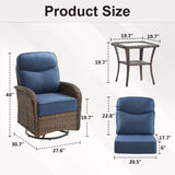 Luxury 6-Piece Swivel Patio Chair Set – High-Back Support, 6" Cushions & Side Tables for Backyard Entertaining, ND Series - Belord