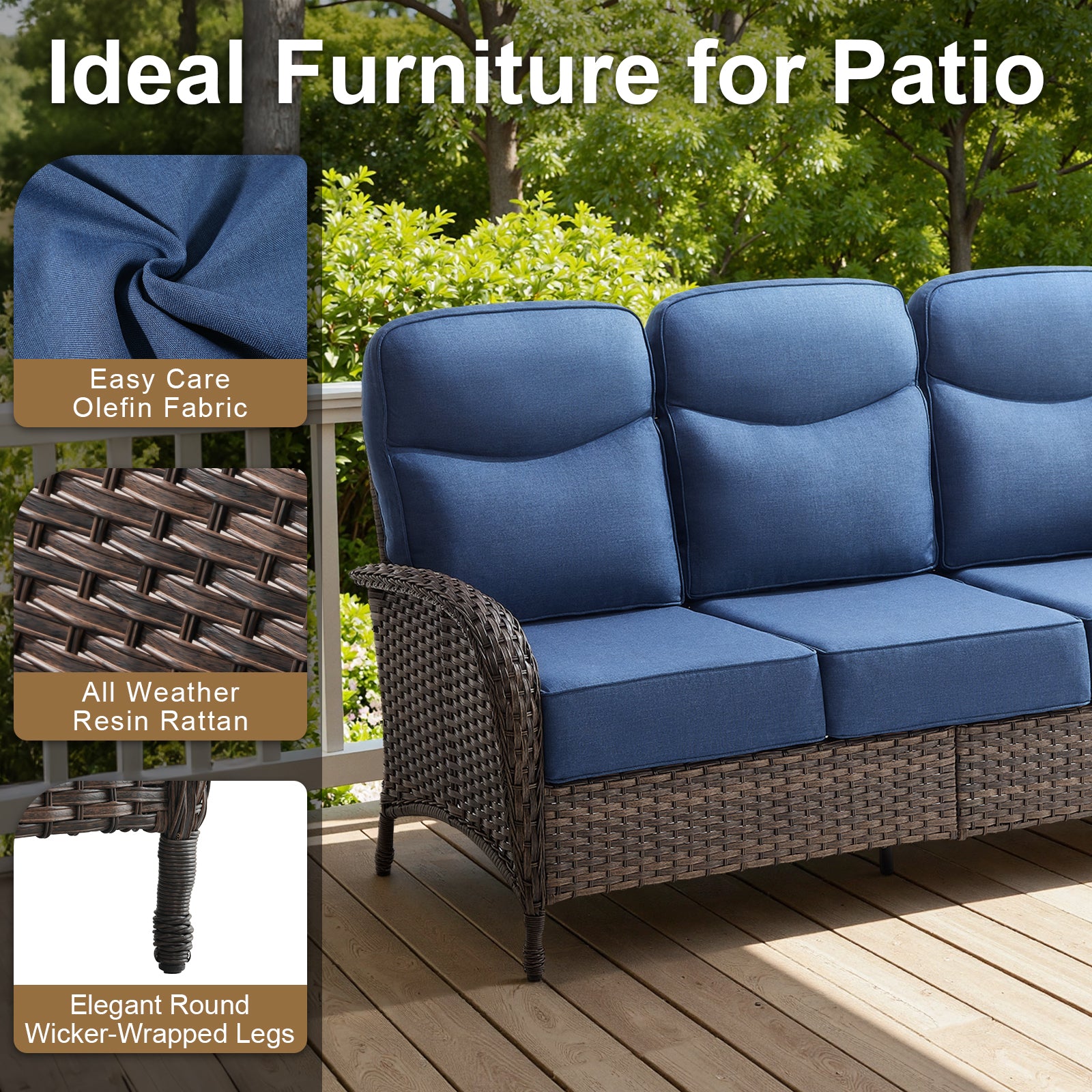 Premium 10-Piece Patio Furniture Set with Metal Fire Pit Table – High-Back Seating for Backyard Living, ND Series - Belord