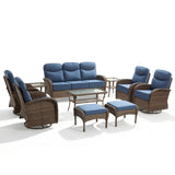 Luxury 10-Piece Patio Set – Sofa & Swivel Chairs with Ottomans, Hand-Woven All-Weather Wicker for Backyard Hosting, ND Series - Belord