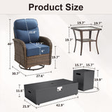 Upgraded 7-Piece Swivel Chair Patio Set with Split Fire Pit Table – Built for Social Summer Nights, ND Series - Belord