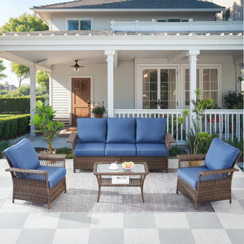 Sofa Set with Patio Chairs and Coffee Table, SS Series - Belord