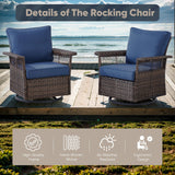 Outdoor 4" Wide Armrest Swivel Glider Chairs, SS Series - Belord
