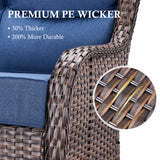 Oversized 3-Seat Wicker Sofa for Outdoor Patio – High Back & Extra Thick Cushions / NT Series - Belord