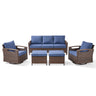 BBR Series 5-Piece Outdoor Sofa Set: 2 Swivel Chairs  + 3-Seater with Ottomans - Belord