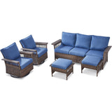 Sofa Set with Swivel Glider Chairs and Ottoman, SS Series - Belord