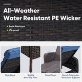 Premium 7-Piece Outdoor Rattan Lounge Set with 4 Adjustable Chaise Lounges & 3 Side Tables - All-Weather Wicker Patio Furniture for Pool Deck, NTC Series - Belord