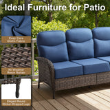 Premium 1-Piece Patio Sofa with Upgraded 6" Cushions – All-Weather Hand-Woven Wicker, High-Back Comfort for Garden & Front Porch, ND Series - Belord