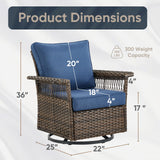 Outdoor 4" Wide Armrest Swivel Glider Chairs, SS Series - Belord