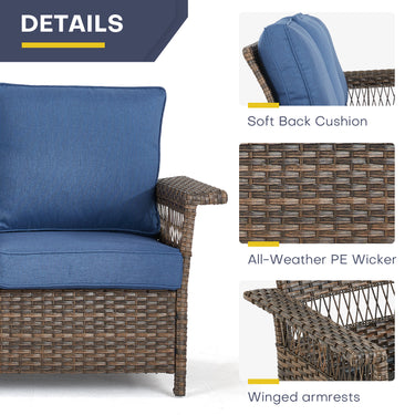 Sofa Set with Patio Chairs and Coffee Table, SS Series - Belord