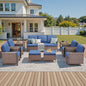 Large 9-Piece Conversation Set — Sofa, 4 Chairs (2 Swivel & 2 Patio Chairs), 2 Ottomans, 2 Side Tables, WNG Series