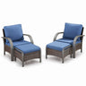 Patio Conversation Set 4-Piece with 2 Patio Chairs, 2 Ottoman, HW Series - Belord