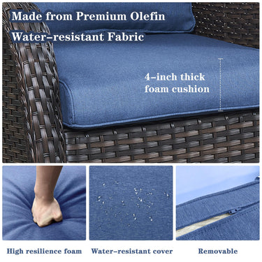 Save 60% - Swivel Glider Chairs Set with Side Table, NTC Series - Belord