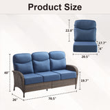Premium 1-Piece Patio Sofa with Upgraded 6" Cushions – All-Weather Hand-Woven Wicker, High-Back Comfort for Garden & Front Porch, ND Series - Belord