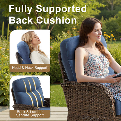 Luxury 6-Piece Swivel Patio Chair Set – High-Back Support, 6" Cushions & Side Tables for Backyard Entertaining, ND Series - Belord