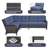Save 50% - 7-Piece L-Shaped Patio Sectional Sofa Set + Wicker Coffee Table, NTC Series - Belord